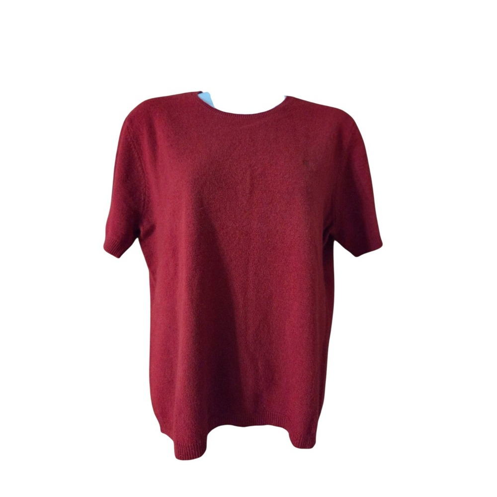 Lauren Ralph Lauren Merino Wool Cashmere Angora Red SS Sweater M/L